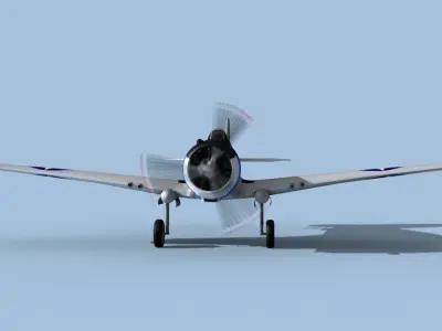 Curtiss P-36C Hawk V01 USAAF 3D model