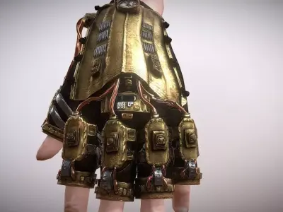 Steam Punk Glove Low-poly 3D model