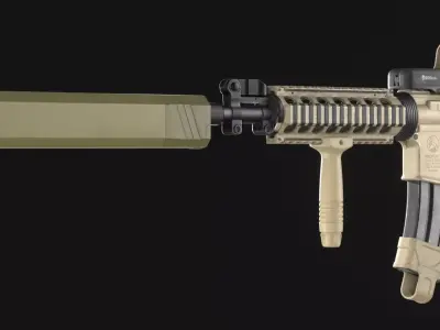 Colt M4A1 Carbine -Cinnamon Roll - AR-15 Pack - Game Asset Low-poly 3D model