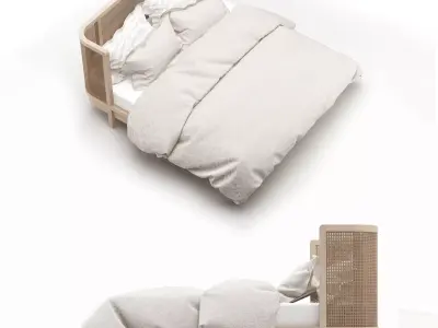 Rattan Bed Free 3D model