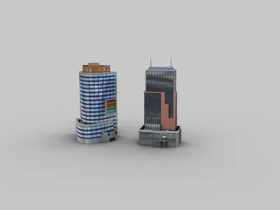 Modern Building pack2 Low-poly 3D model