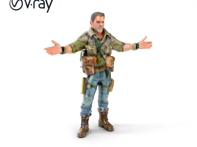 Military Tactical Soldier Rigged and Animated D Model Low-poly 3D model