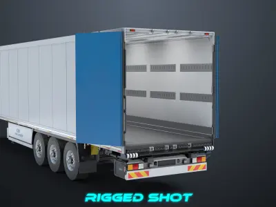Refrigerator Trailer 05 for Heavy Truck PBR Low-poly 3D model
