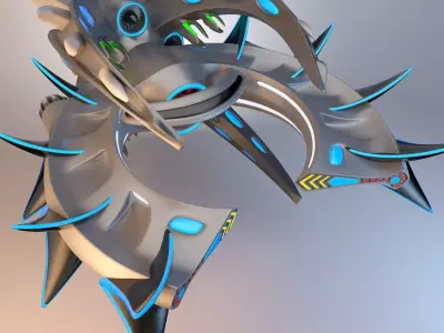 Destroyer Spaceship Concept Low-poly 3D model