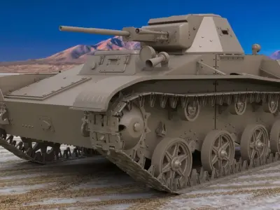 Tank T 60  Clay Mental Ray 3D model