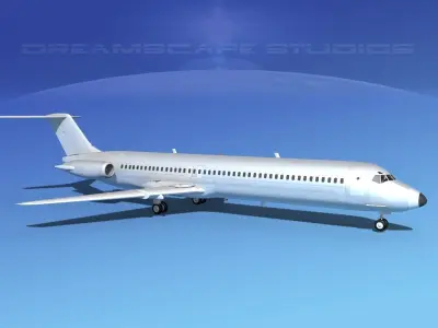 Douglas DC-9-50 Bare Metal 3D model