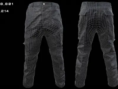 Cargo Pants 003 Low-poly 3D model