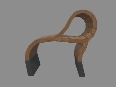 Low Poly Bench 06 Low-poly 3D model