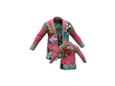 Gameready jacket coat pack Low-poly 3D model
