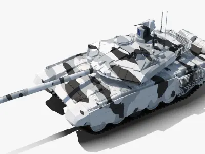 T-90 MS Winter Clean Low-poly 3D model