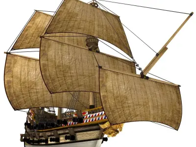 Pirate Galleon Low-poly 3D model