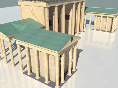 Brandenburg Gate Berlin Low-poly 3D model