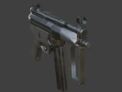 weapon mp5 gun Low-poly 3D model