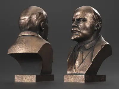 Bust of Lenin Soviet Revolutionary Bronze 3D model
