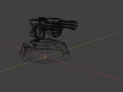 Game Ready Military Auto Turret FBX Textures Animation Low-poly 3D model