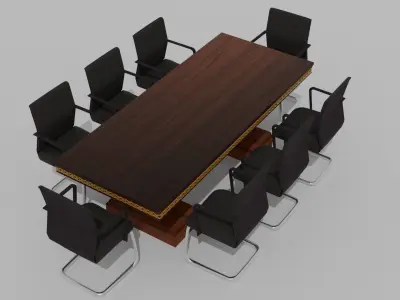 Balinese Meeting table - Meja Kerja Bali 3D model