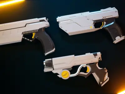 Futuristic Pistol Pack 2 3D model