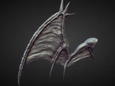 45 WINGS AND FINS high poly sculpts 3D model