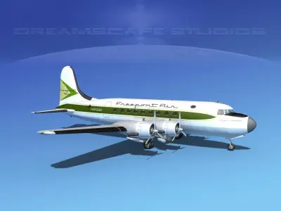 Douglas DC-4 Freeport Air 3D model