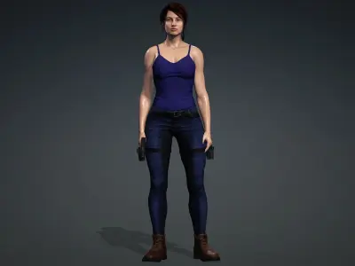 Claire Redfield Low-poly 3D model