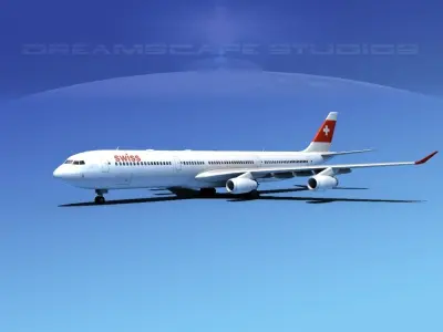 Airbus A340-600 Swiss Air 3D model