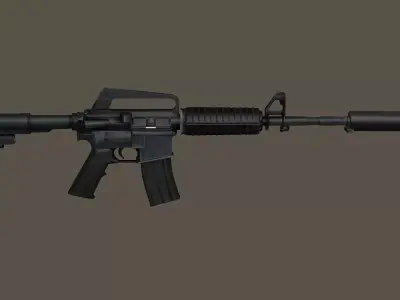 M4 Rifle2 Modular Constructor Low-Poly 3D Model Low-poly 3D model