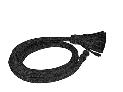 Worn Leather Whip with Brass Studs 3D model