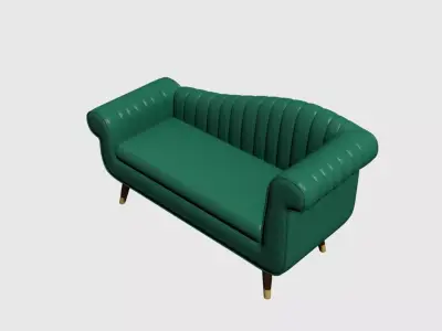 Modern Straight Sofa 3D Model Upholstered Seating to Interior 06 Free 3D model