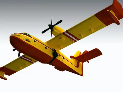 Canadair CL-415 Low-poly 3D model