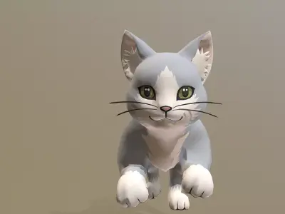 GRAY CAT RUN Cycle 3D model