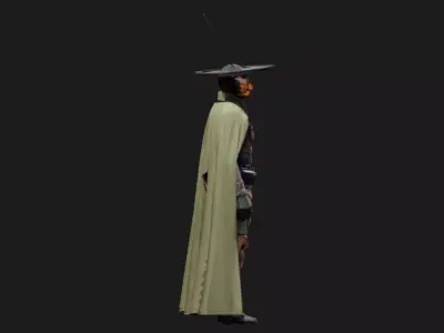 Sci-Fi Desert Bounty Hunter Low-poly 3D model