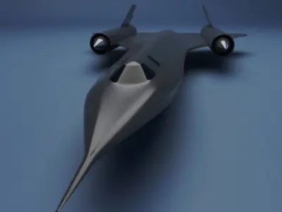 Blackbird SR-71 spy jet Low-poly 3D model