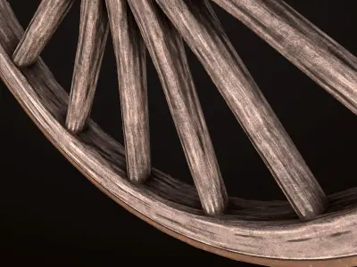 Wagon Wheel - PBR Game Ready Low-poly 3D model