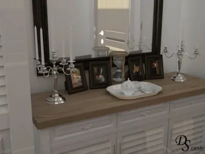 Grey Bedroom Interior Set Free 3D model