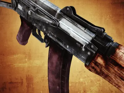 AKS-74U Assault Rifle Low-poly 3D model