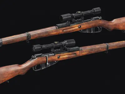 Finnish Mosin  Low-poly 3D model