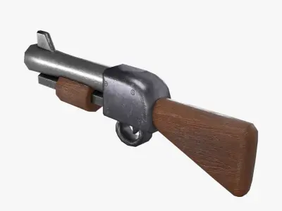 Stylized Shotgun Free low-poly 3D model