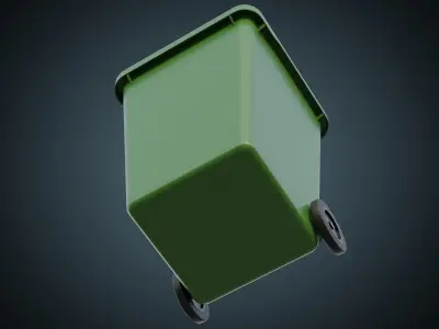 Wheeled Bin 1 Basic Low-poly 3D model