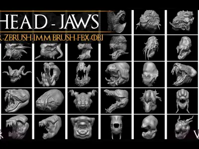 43 Jaws And Head-Creature And Character Head-Dinosaur-Vol 03 3D model