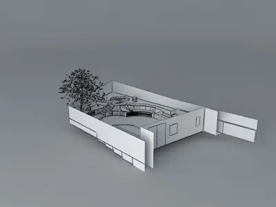 Sloping garden option with terraces Free 3D model