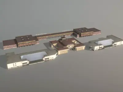 Airport Terminal ULLI Terminal Pulkovo2 Low-poly 3D model