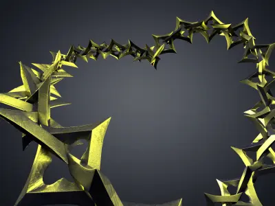 tool Chains editable link metal plated steel anchor 3D model