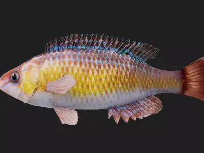 Wrasse Low-poly 3D model