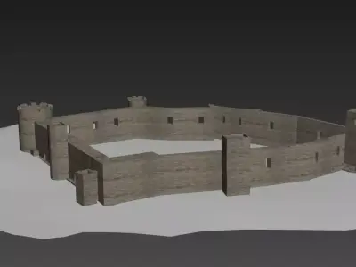 low poly castle Low-poly 3D model