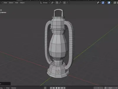 Stylized Low-Poly Lantern - Free Game-Ready Asset Free low-poly 3D model