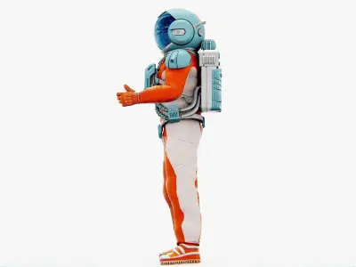 MARS COLONY ASTRONAUT V-2  RIGGED 3D model