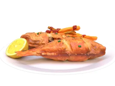 Fried Fish 3D model