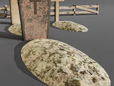 Western cemetery  Free low-poly 3D model
