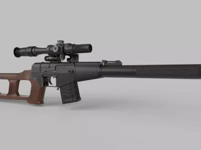 VSS Vintorez Rifle Low-poly 3D model