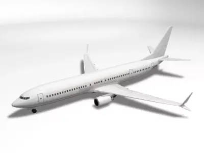 Boeing BBJ MAX 9 Airliner - Generic White Low-poly 3D model